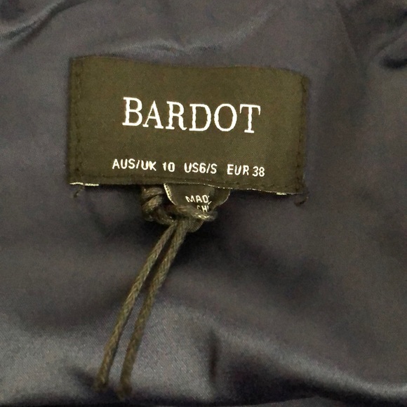 Bardot Carmelle blue ruffle slit Cocktail Dress - Picture 13 of 15